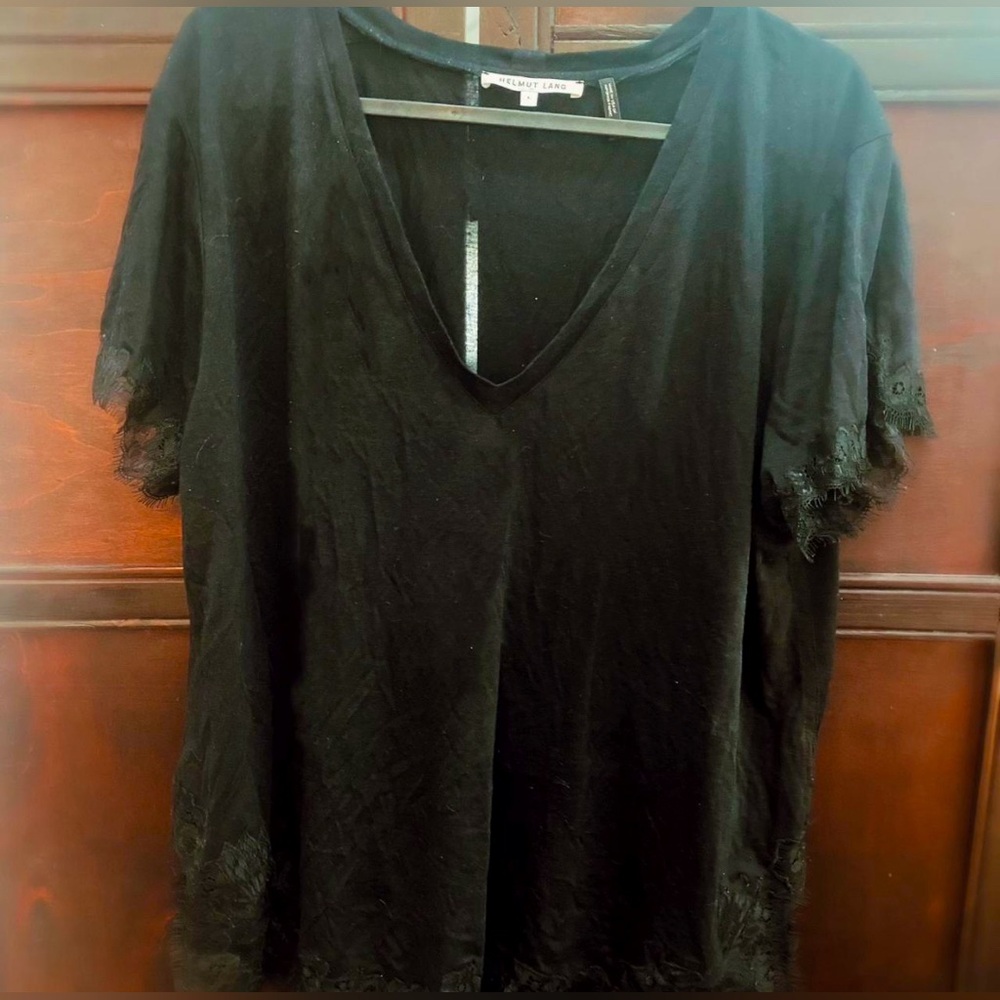 Helmut Lang Lace Trim T-Shirt